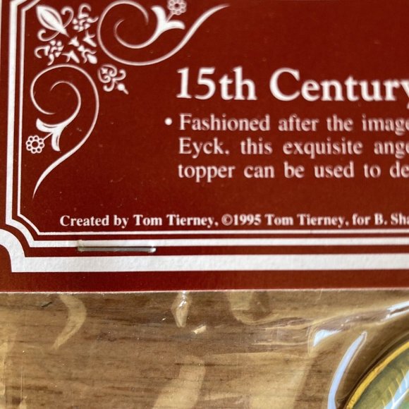 NOS VTG 1995 Shackman Diecut 15th Century Angel Tree Topper 11 Inch Tall - Picture 3 of 8